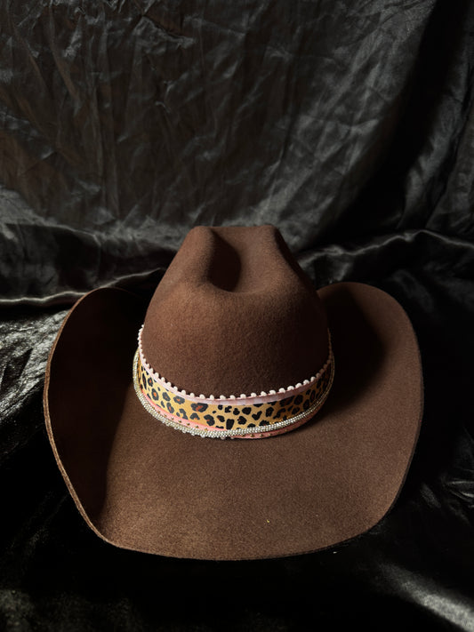 Brown Cheetah Cowboy Hat